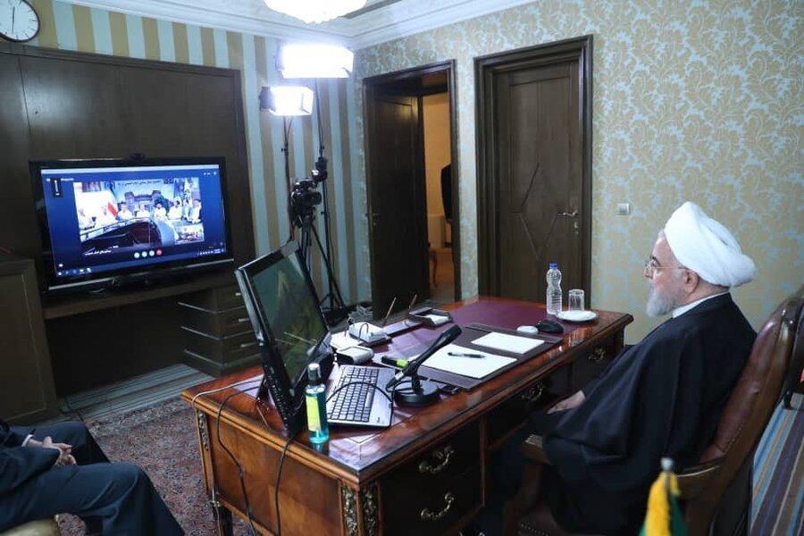 تصاویر ، گفت وگوی ویدئو کنفرانسیِ پرسنل بیمارستان امام خمینی با رئیس جمهور