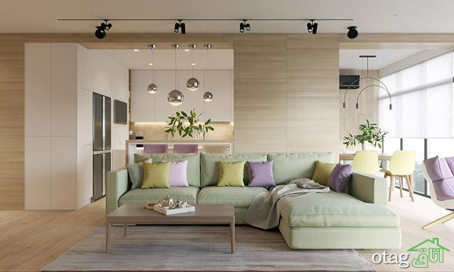 طراحی داخلی با چوب و رنگ های شاد در دکوراسیون خانه های مدرن